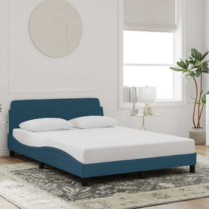 Bettgestell Blau Samt 140x200 cm
