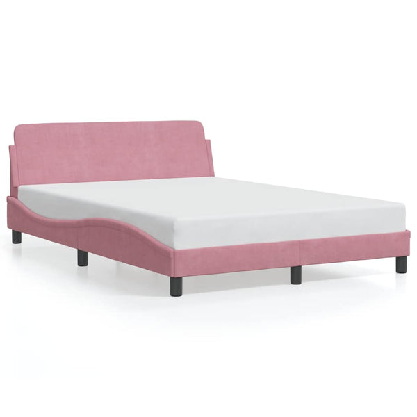 Bettgestell Rosa Samt 140x200 cm
