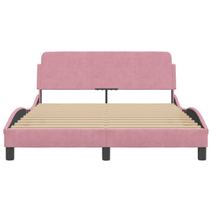 Bettgestell Rosa Samt 140x200 cm