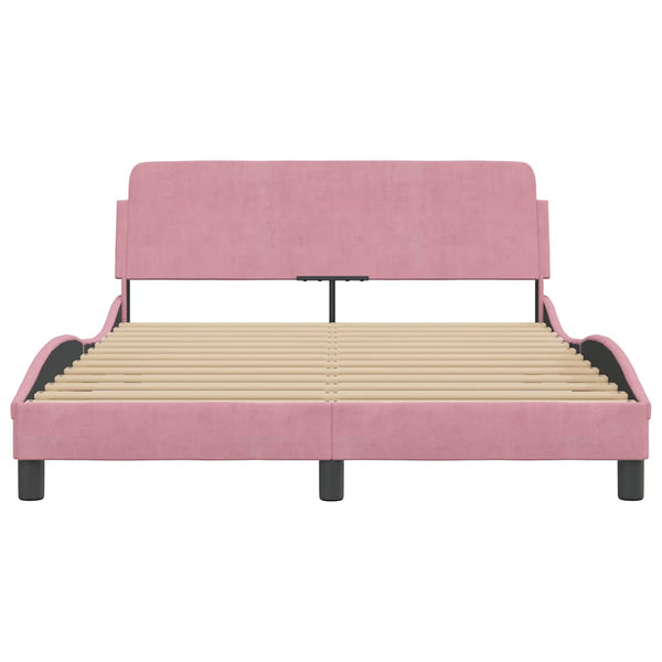 Bettgestell Rosa Samt 140x200 cm