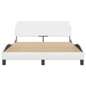 vidaXL Cadre de lit « Dover » blanc 140x200 cm en cuir synthétique