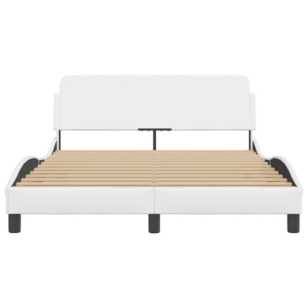 vidaXL Cadre de lit « Dover » blanc 140x200 cm en cuir synthétique
