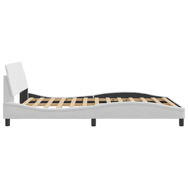 vidaXL Cadre de lit « Dover » blanc 140x200 cm en cuir synthétique