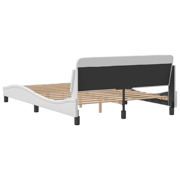 vidaXL Cadre de lit « Dover » blanc 140x200 cm en cuir synthétique
