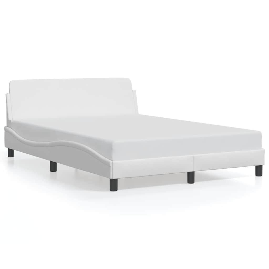 vidaXL Cadre de lit « Dover » blanc 140x200 cm en cuir synthétique