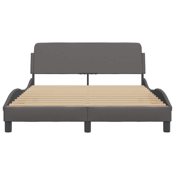 Bettgestell Dover Grau 140x200 cm Kunstleder