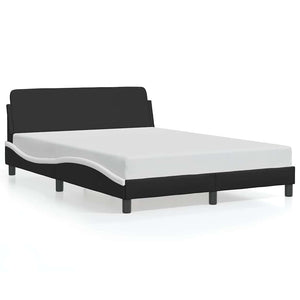 Bettgestell Dover 140x200 cm Schwarz/Weiß Kunstleder
