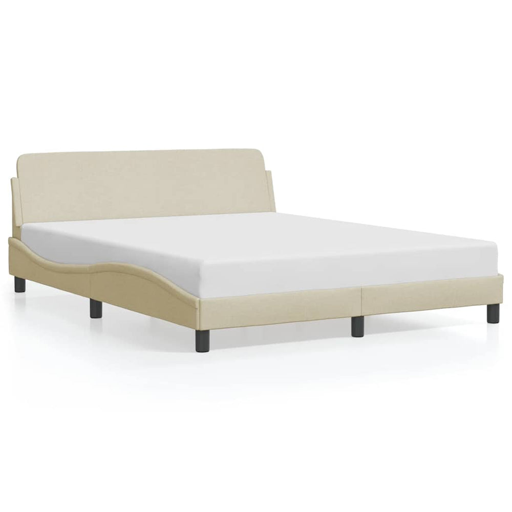 Bettgestell Creme Stoff 160x200 cm