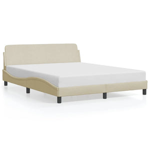 Bettgestell Creme Stoff 160x200 cm