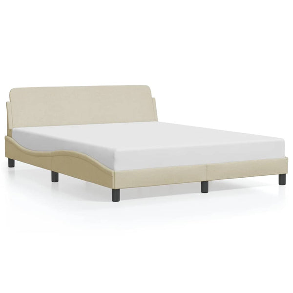 Bettgestell Creme Stoff 160x200 cm