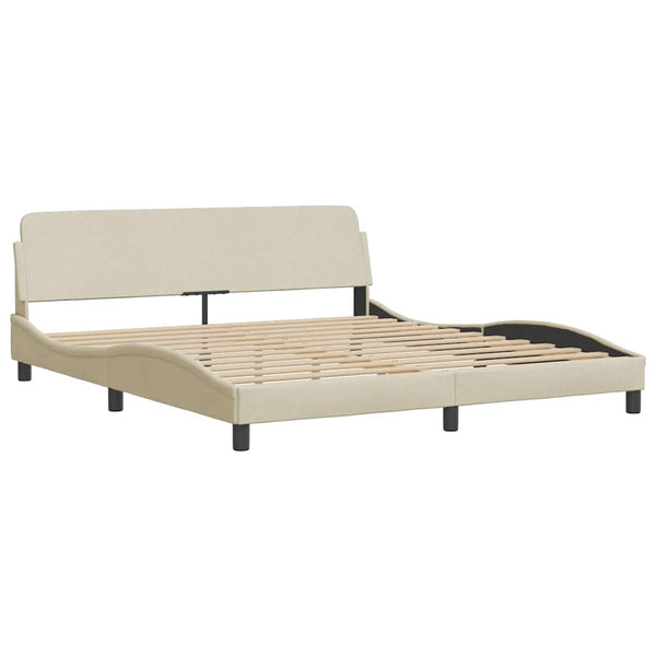 Bettgestell Creme Stoff 160x200 cm