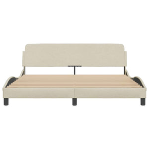 Bettgestell Creme Stoff 160x200 cm