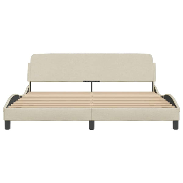 Bettgestell Creme Stoff 160x200 cm