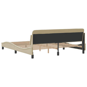 Bettgestell Creme Stoff 160x200 cm