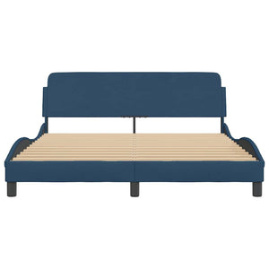 Bettgestell Blau 160x200 cm mit Kopfteil