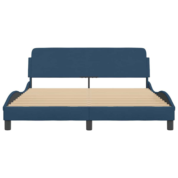 Bettgestell Blau 160x200 cm mit Kopfteil