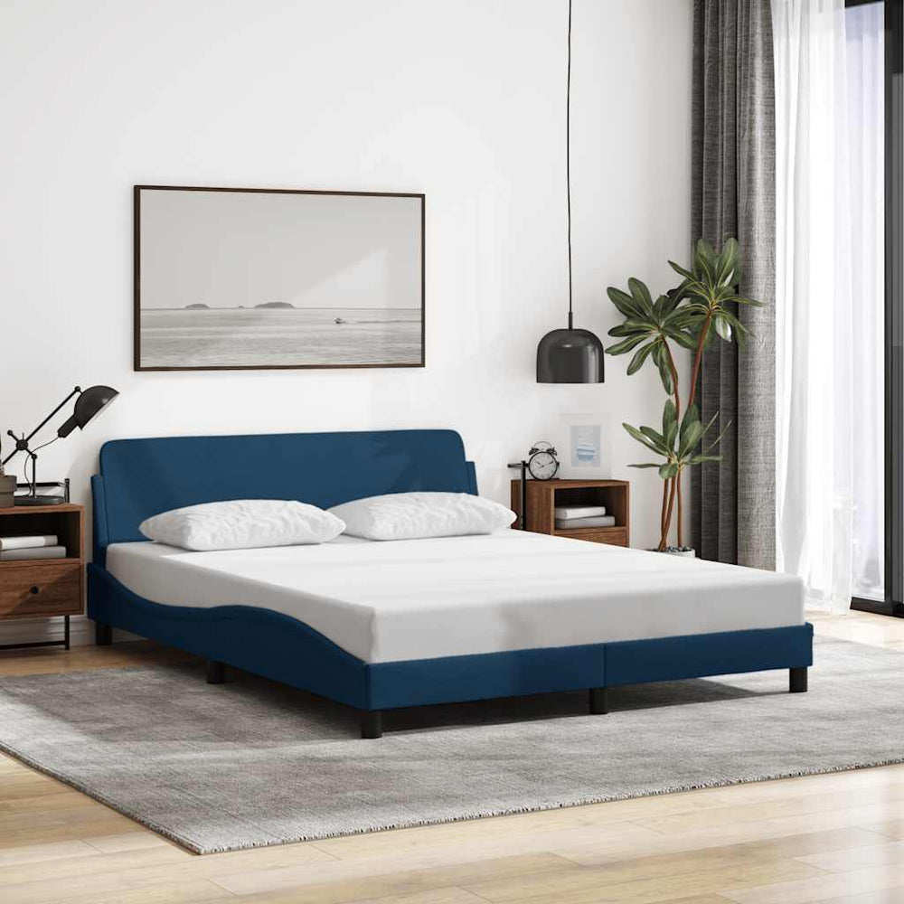 Bettgestell Blau 160x200 cm mit Kopfteil