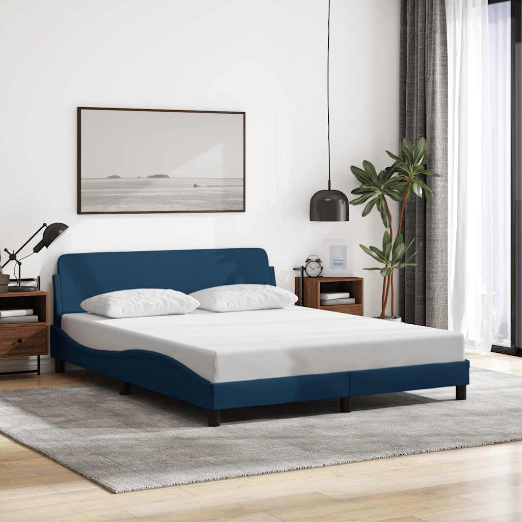 Bettgestell Blau 160x200 cm mit Kopfteil