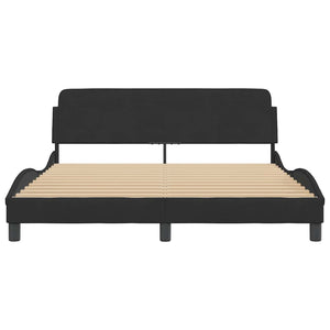 Bettgestell Schwarz Samt 160x200 cm