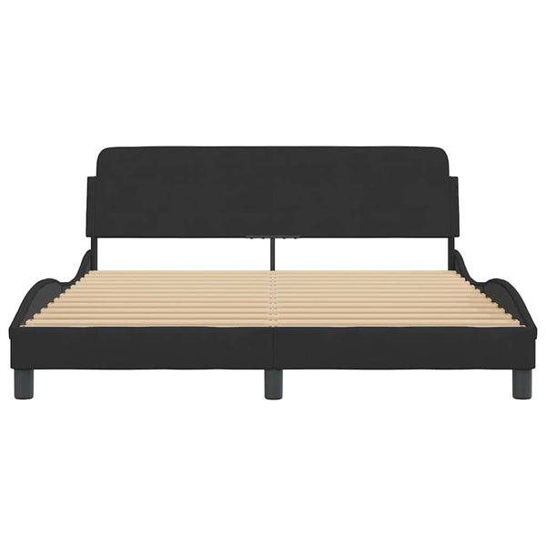 Bettgestell Schwarz Samt 160x200 cm