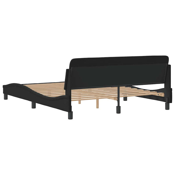 Bettgestell Schwarz Samt 160x200 cm