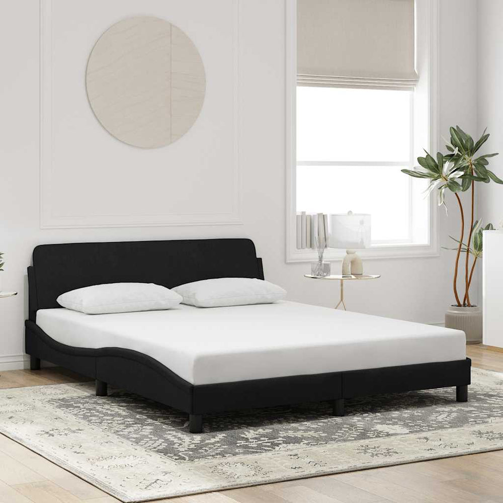 Bettgestell Schwarz Samt 160x200 cm