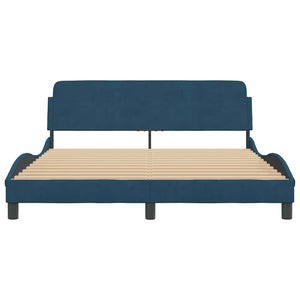 Bettgestell Blau Samt 160x200 cm