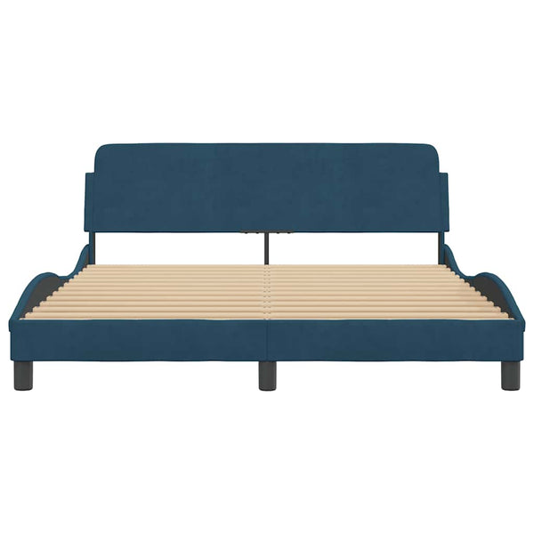 Bettgestell Blau Samt 160x200 cm