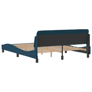 Bettgestell Blau Samt 160x200 cm