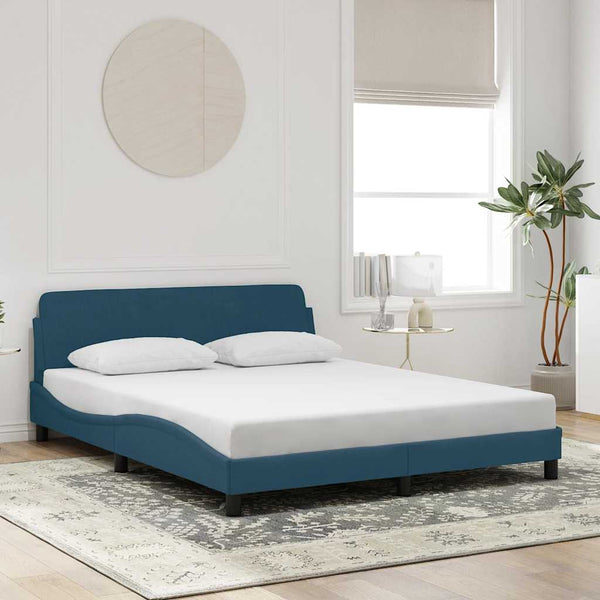 Bettgestell Blau Samt 160x200 cm