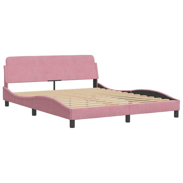 Rosa Samt Bettgestell 160x200 cm