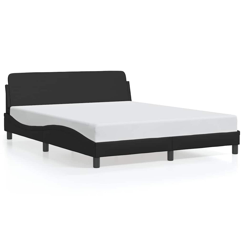 Bettgestell Dover Schwarz 160x200 cm Kunstleder