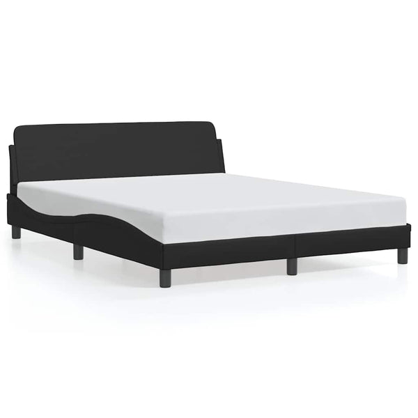 Bettgestell Dover Schwarz 160x200 cm Kunstleder
