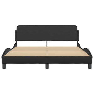 Bettgestell Dover Schwarz 160x200 cm Kunstleder