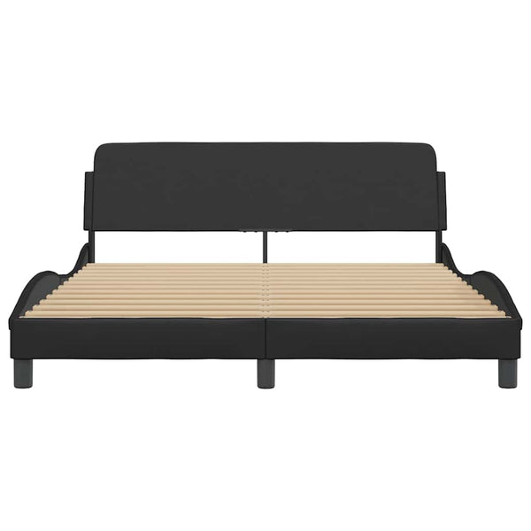 Bettgestell Dover Schwarz 160x200 cm Kunstleder