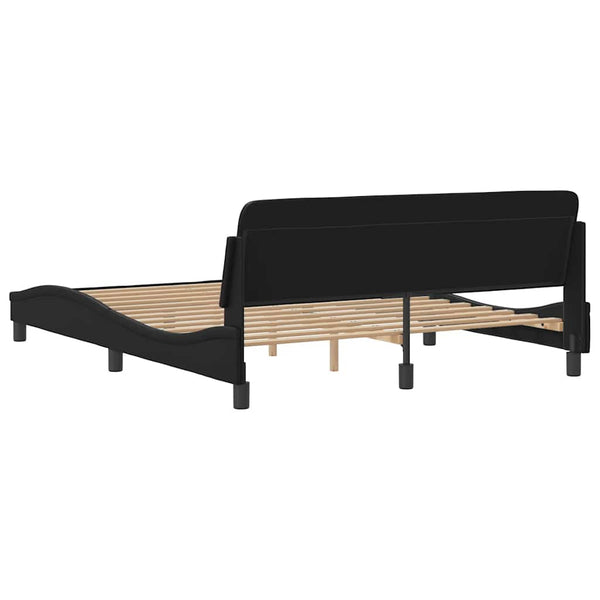 Bettgestell Dover Schwarz 160x200 cm Kunstleder