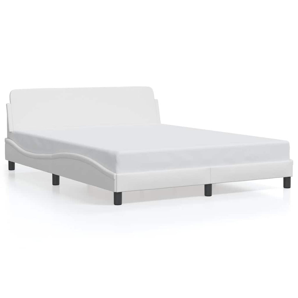 Bettgestell Dover Weiß 160x200 cm Kunstleder