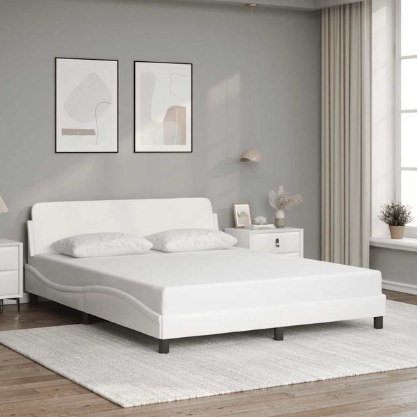 Bettgestell Dover Weiß 160x200 cm Kunstleder