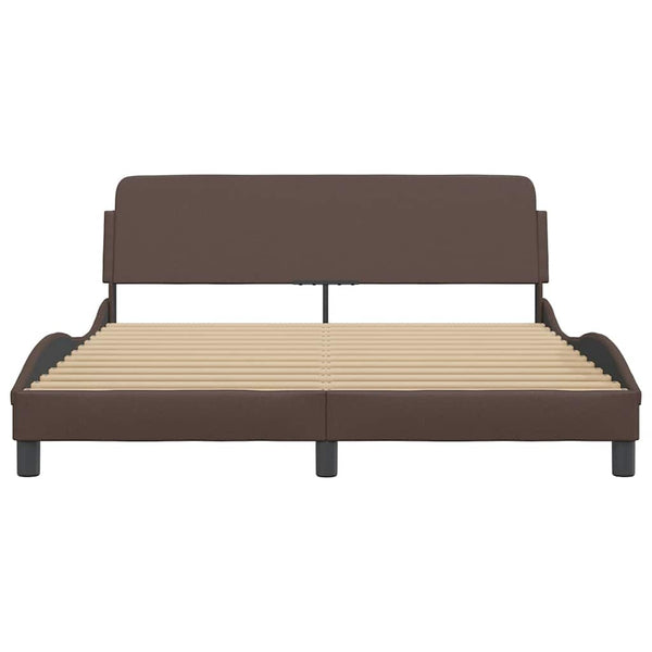 Bettgestell Dover Braun 160x200 cm Kunstleder