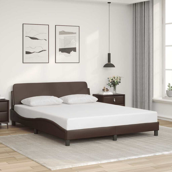 Bettgestell Dover Braun 160x200 cm Kunstleder