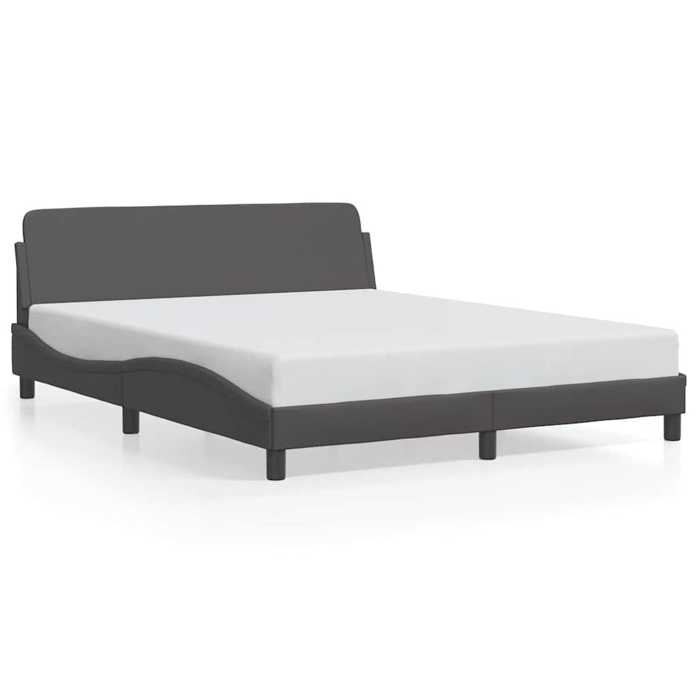 Bettgestell Dover Grau 160x200 cm Kunstleder