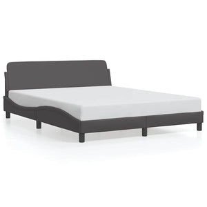 Bettgestell Dover Grau 160x200 cm Kunstleder