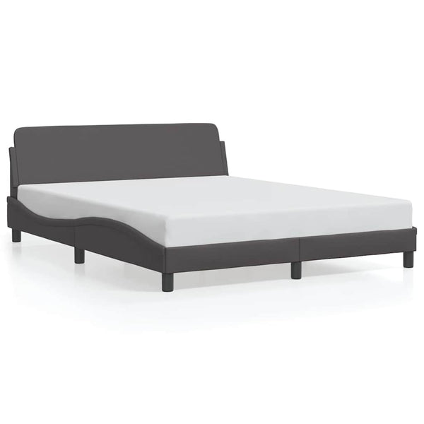 Bettgestell Dover Grau 160x200 cm Kunstleder