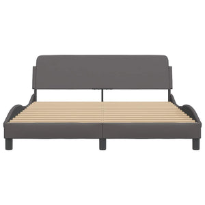 Bettgestell Dover Grau 160x200 cm Kunstleder