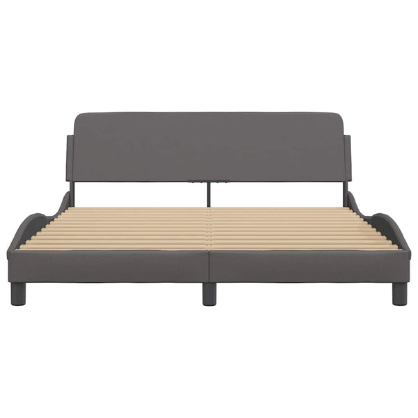 Bettgestell Dover Grau 160x200 cm Kunstleder