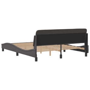 Bettgestell Dover Grau 160x200 cm Kunstleder
