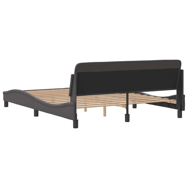Bettgestell Dover Grau 160x200 cm Kunstleder