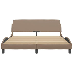 Bettgestell Cappuccino-Braun 160x200 cm Kunstleder