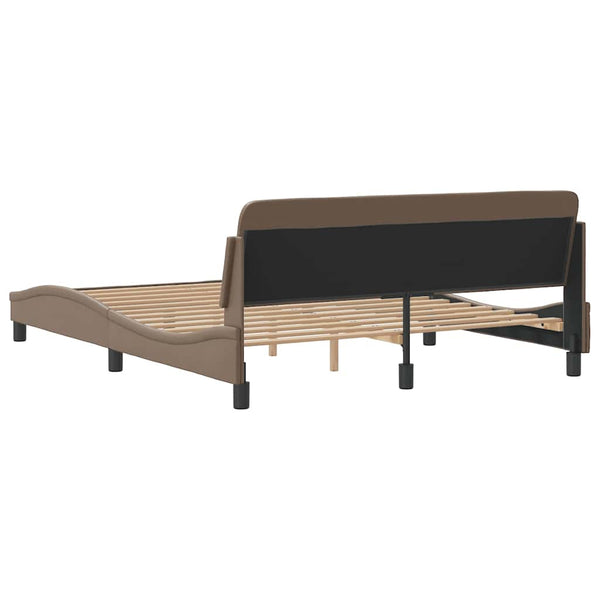 Bettgestell Cappuccino-Braun 160x200 cm Kunstleder
