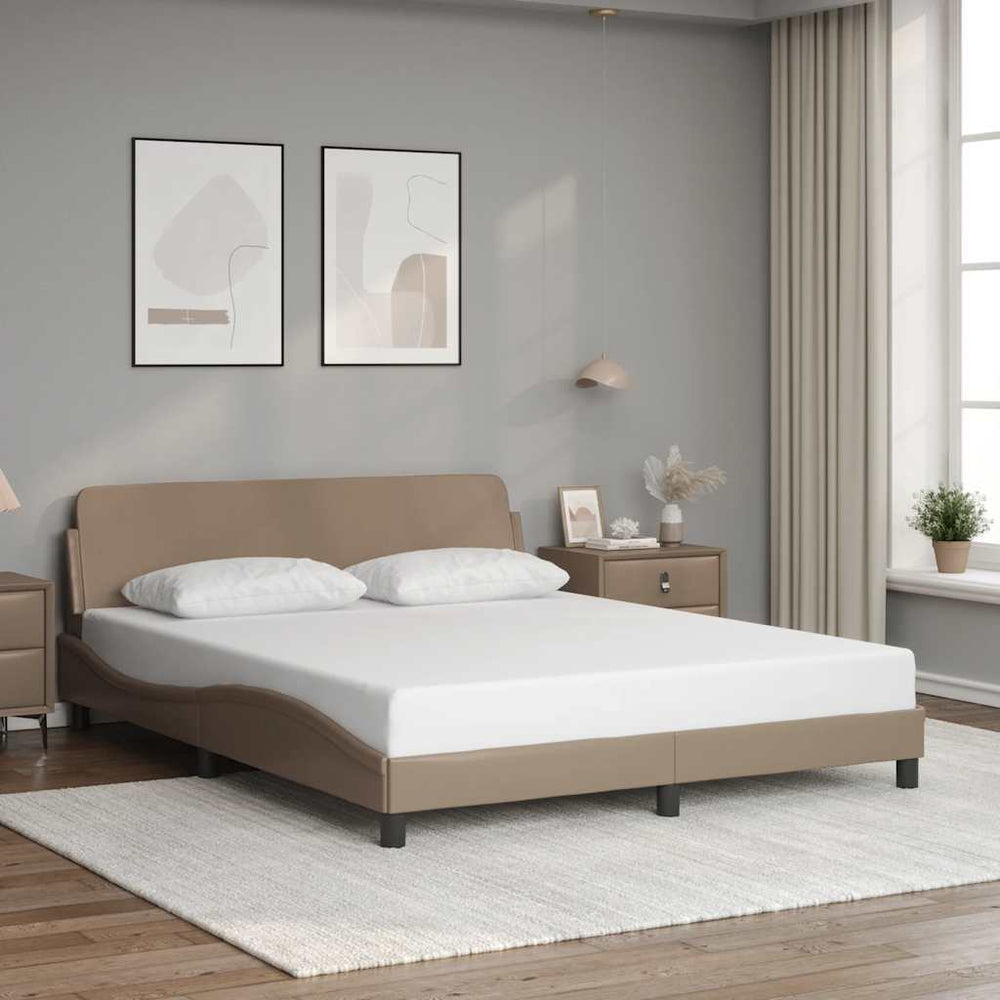 Bettgestell Cappuccino-Braun 160x200 cm Kunstleder